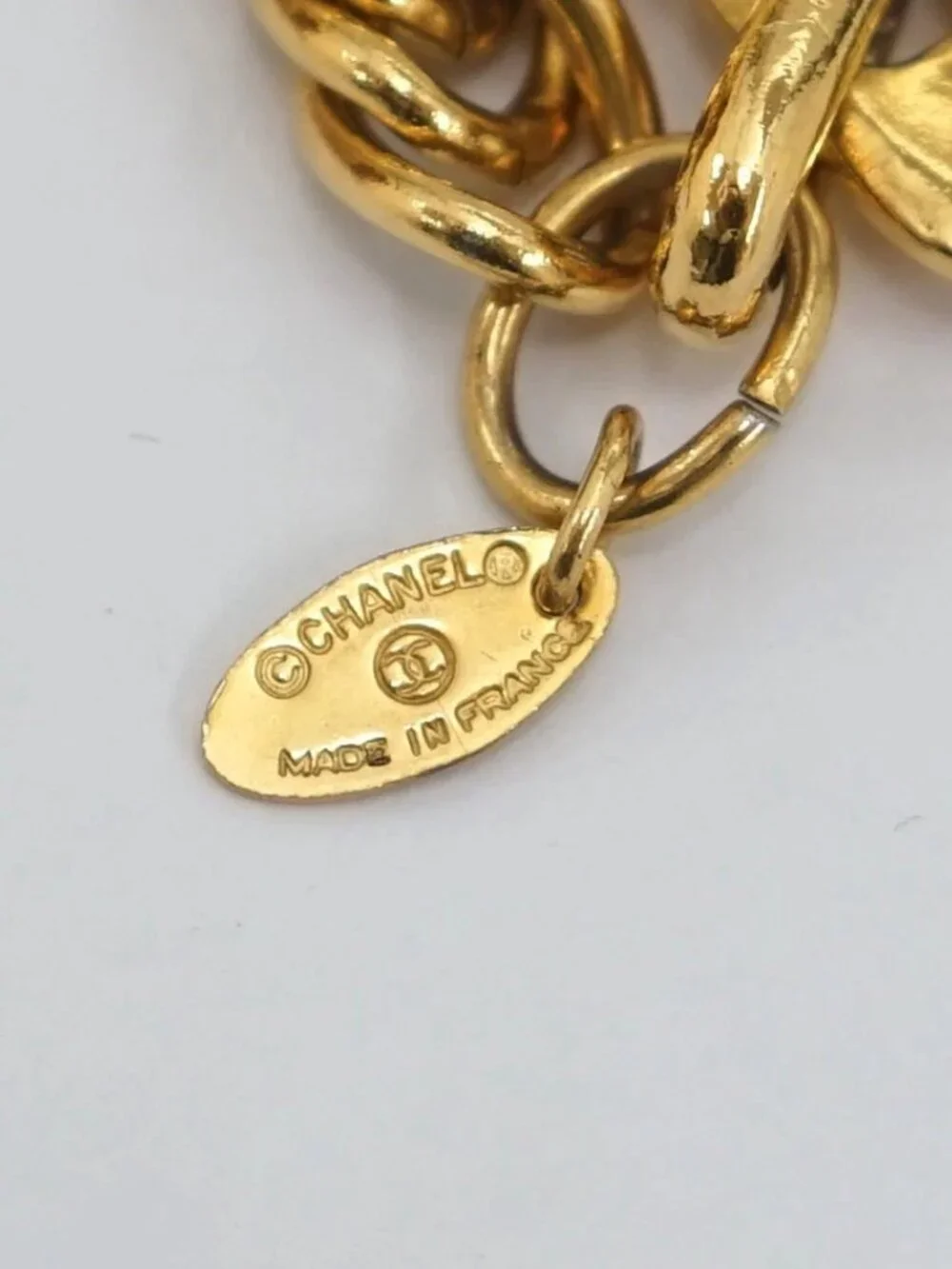 Authentic CHANEL rue de cambon gold plated vintage chain belt 80cm